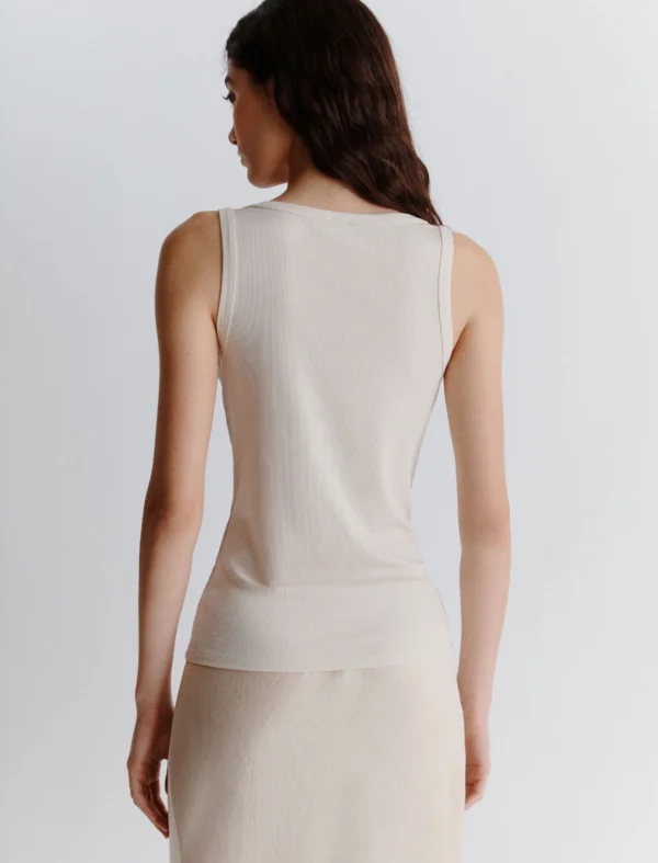 Marella Shiny Jersey Top Scoppie White - Afbeelding 4
