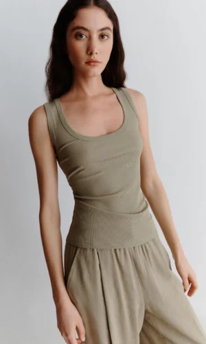 Marella Shiny Jersey Top Scoppie Green