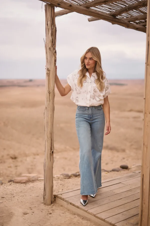 Nukus Blouse Catalina Paillet NKS02063 Off White - Afbeelding 2