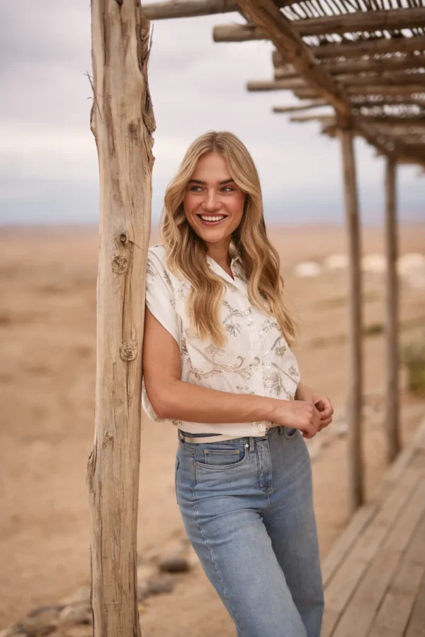 Nukus Blouse Catalina Paillet NKS02063 Off White - Afbeelding 3