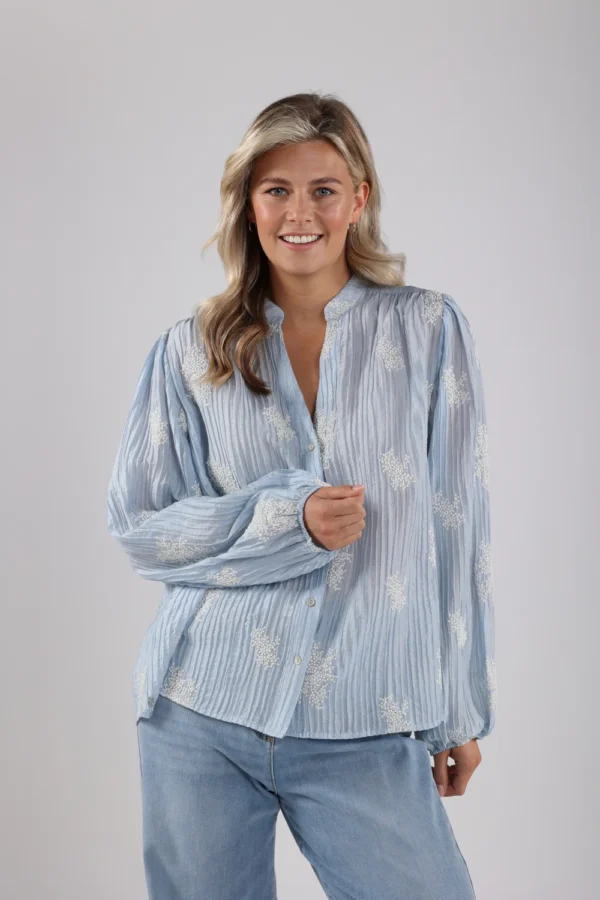 Nukus Blouse Daan Embroidery NKS02016 Sky - Afbeelding 5