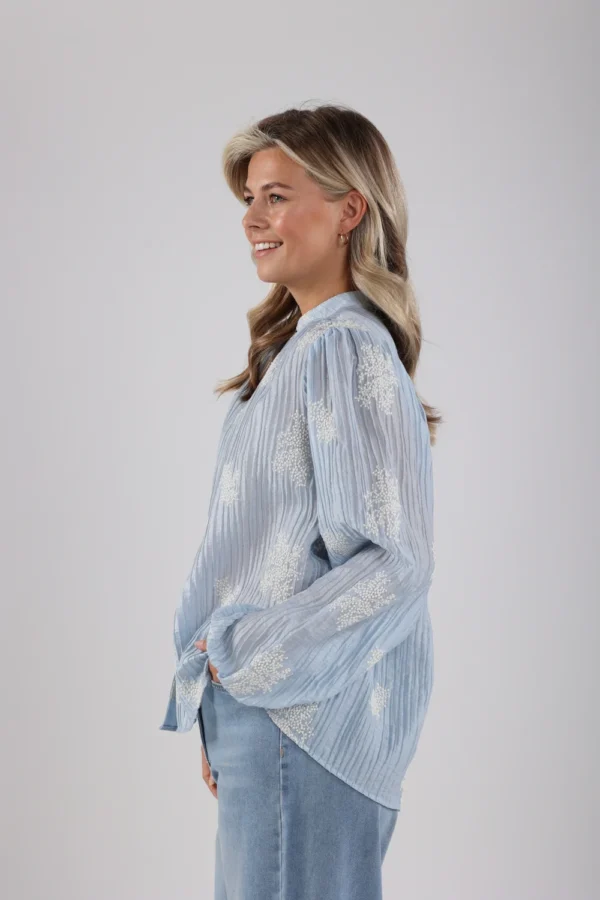Nukus Blouse Daan Embroidery NKS02016 Sky - Afbeelding 6