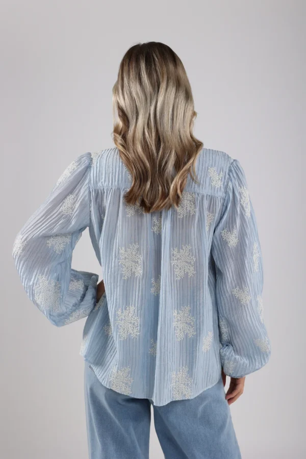Nukus Blouse Daan Embroidery NKS02016 Sky - Afbeelding 7
