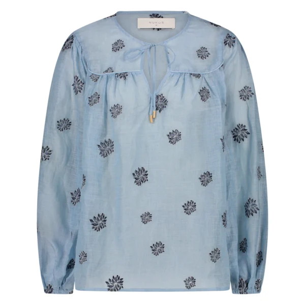 Nukus Blouse Kaoutar Embroidery NKS02036 Sky - Afbeelding 7