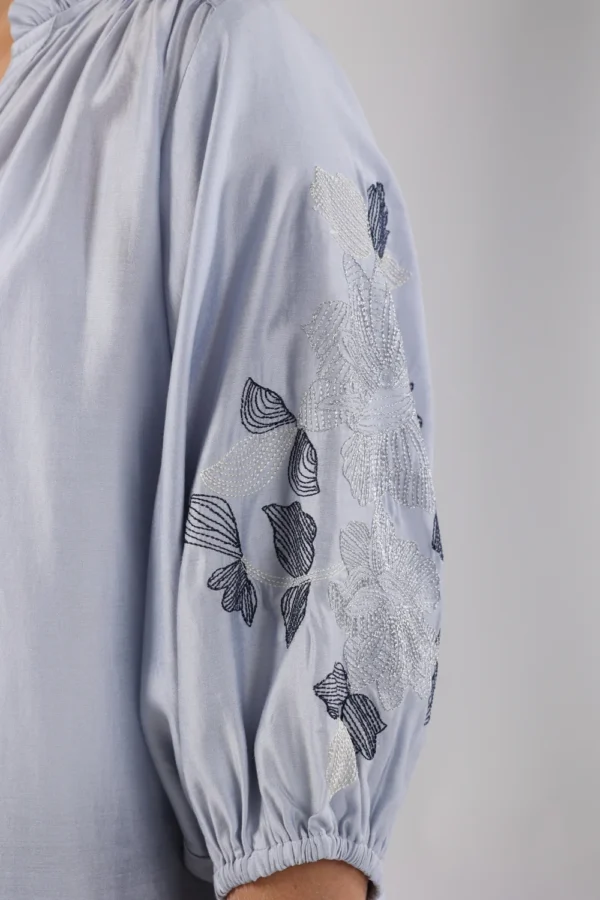 Nukus Blouse Tina Embroidery NKS02097 Sky - Afbeelding 7