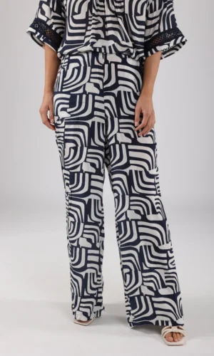 Nukus Broek Josephine NKS09025 Off White/Navy