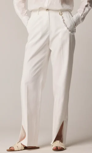 Kocca Broek Delmare P25PPF5644ABUN3382 Klassieke Slim Fit Off-White