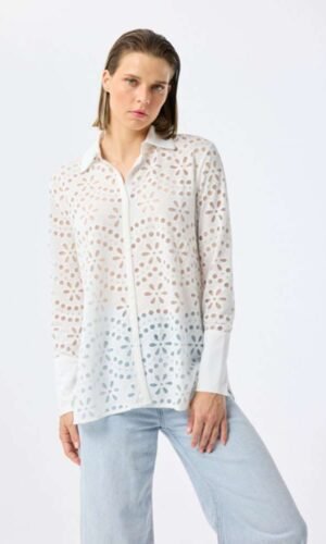 Leo & Ugo Blouse Bloemenpatroon TEW371 Wit