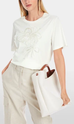 MarcCain Geborduurd T-shirt YC4811J82 Off White