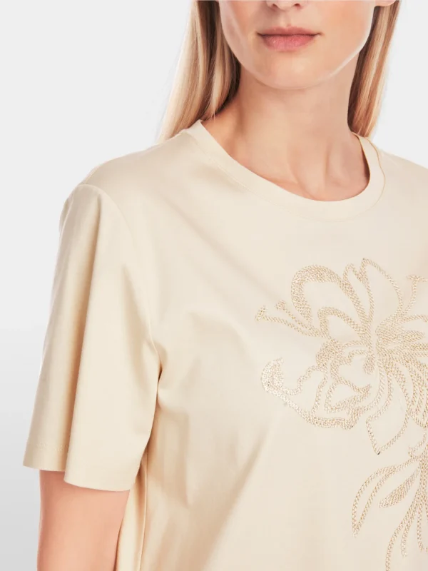 MarcCain Geborduurd T-shirt YC4811J82 Deep Stone  - Afbeelding 2