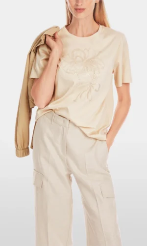 MarcCain Geborduurd T-shirt YC4811J82 Deep Stone