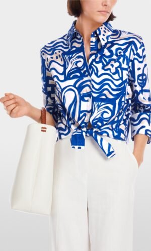MarcCain Bedrukte Blouse YC5138W69 Gentian