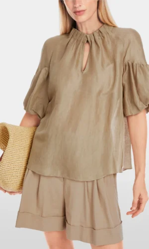MarcCain Effen Blouse Ballonmouwen YC5142W86 Cappuccino