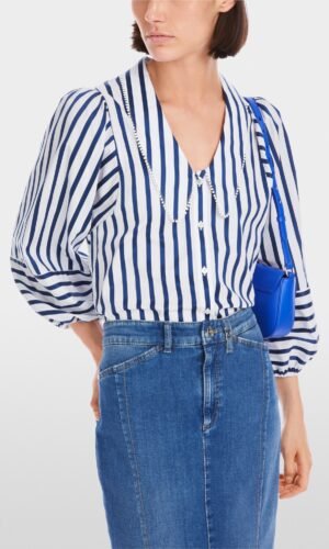 MarcCain Blouse Kwastjes Rand YC5144W96 Gentian