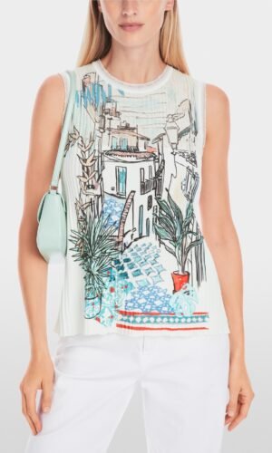 MarcCain Top Print YC6118M38 Off White