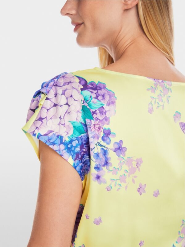 MarcCain Satijnen Blouse YG5110W10 Bright Vanilla Print - Afbeelding 4