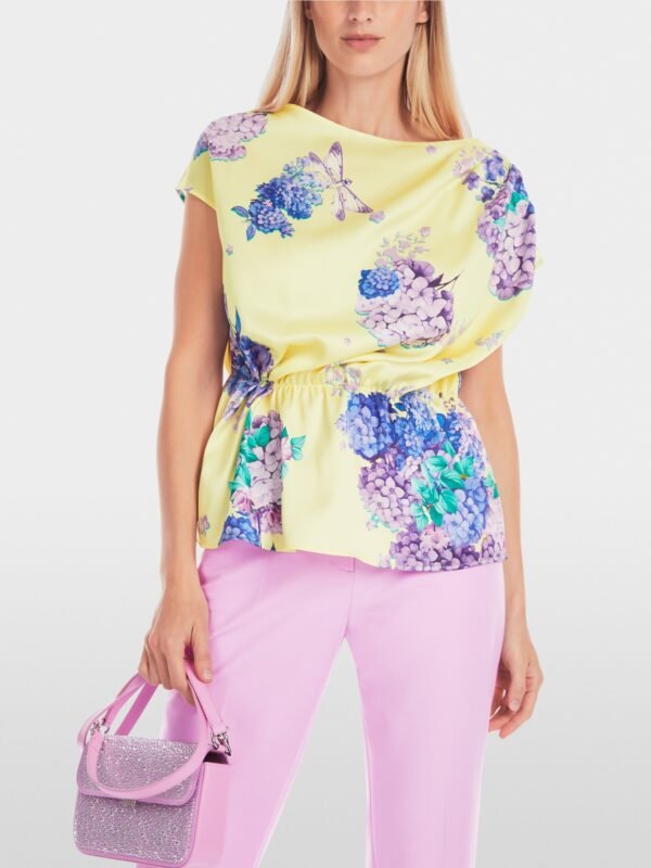 MarcCain Satijnen Blouse YG5110W10 Bright Vanilla Print