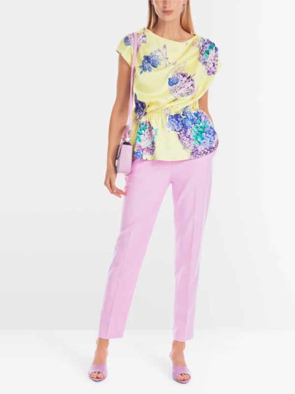 MarcCain Satijnen Blouse YG5110W10 Bright Vanilla Print - Afbeelding 2