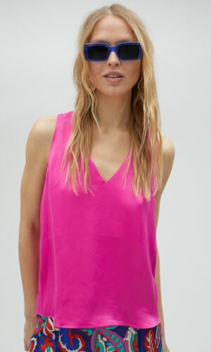 Lola Casademunt Basic Strappy Top MS2515028 Fuchsia