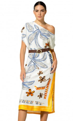 Caroline Biss Jurk Luchtig Vallend 1167 Foulard Dessin