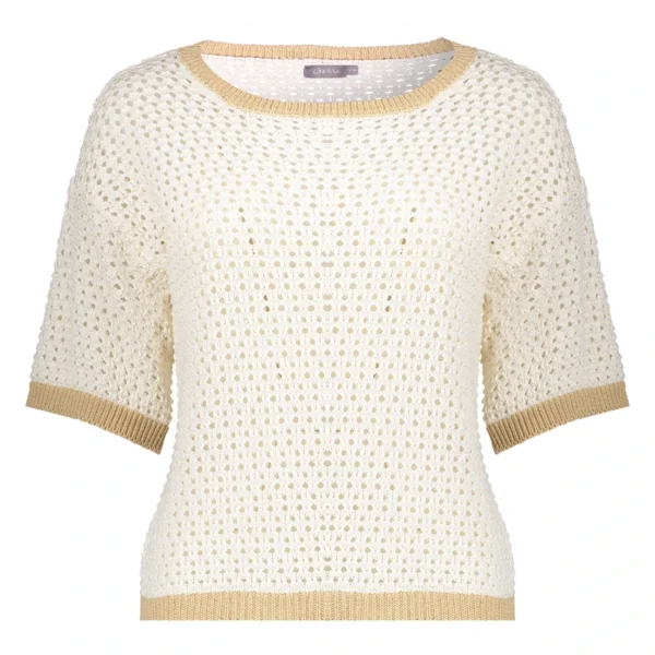 Geisha Ajour Trui Crochet 54054-70 Off White/Beige - Afbeelding 3