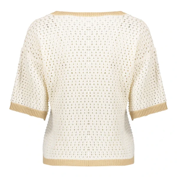 Geisha Ajour Trui Crochet 54054-70 Off White/Beige - Afbeelding 4