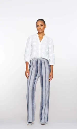 Geisha Broek Lurex Gestreept 51219-20 Navy/Blue