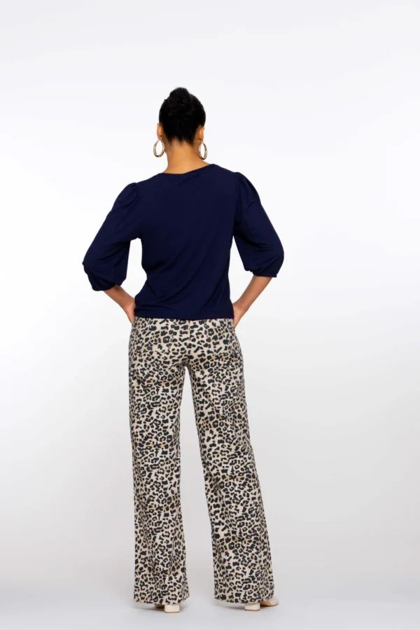 Geisha Straight Fit Broek met Panterprint 5132-20 Sand/Black - Afbeelding 4