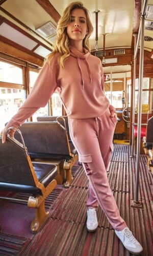 Esqualo Broek Cargo Jogger SP25.05006 Chalk Pink