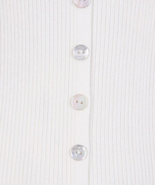 Esqualo V-neck Buttons SP25.07014 Off White - Afbeelding 7