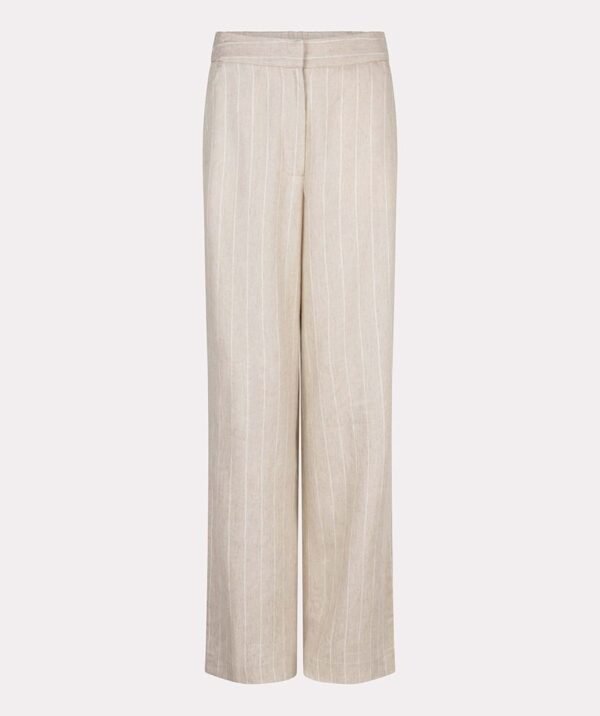 Esqualo Broek Linen Stripe SP25.17007 Sand - Afbeelding 6