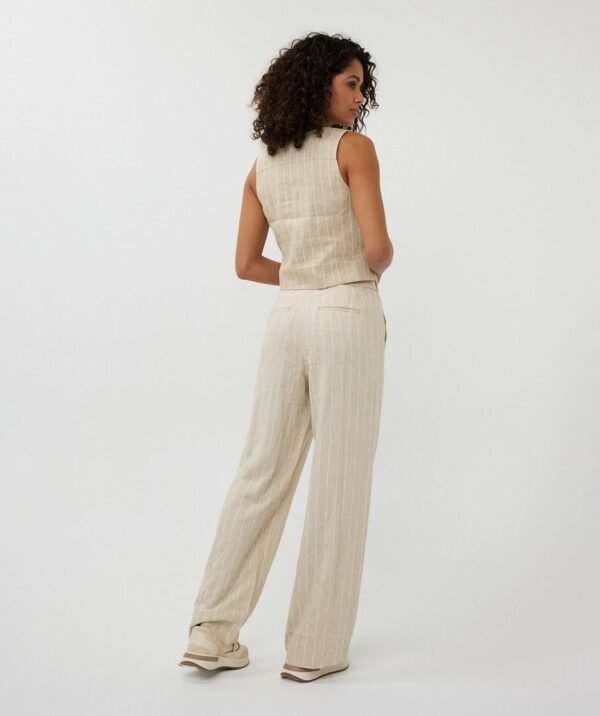 Esqualo Broek Linen Stripe SP25.17007 Sand - Afbeelding 5