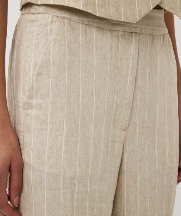 Esqualo Broek Linen Stripe SP25.17007 Sand - Afbeelding 3