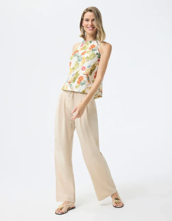 Leo & Ugo Top Olivia KE817 Ecru Multi Color Print - Afbeelding 4
