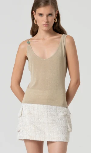 Fracomina Knitted Tank Top FS25ST4006K414Q7 Beige
