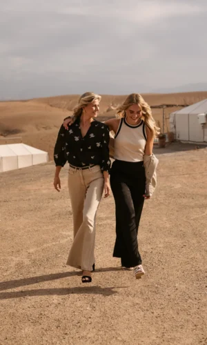 Josephine_pants_silky_black_nice_singlet_sand-black_nora_jacket_sand_ruby_pants_sand_l