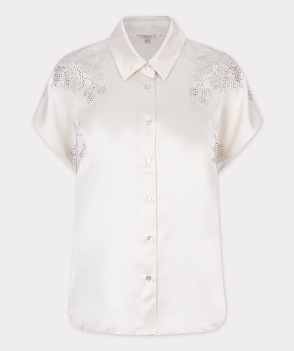 Esqualo Blouse Batwing Sequins HS25.10204 Off White - Afbeelding 6