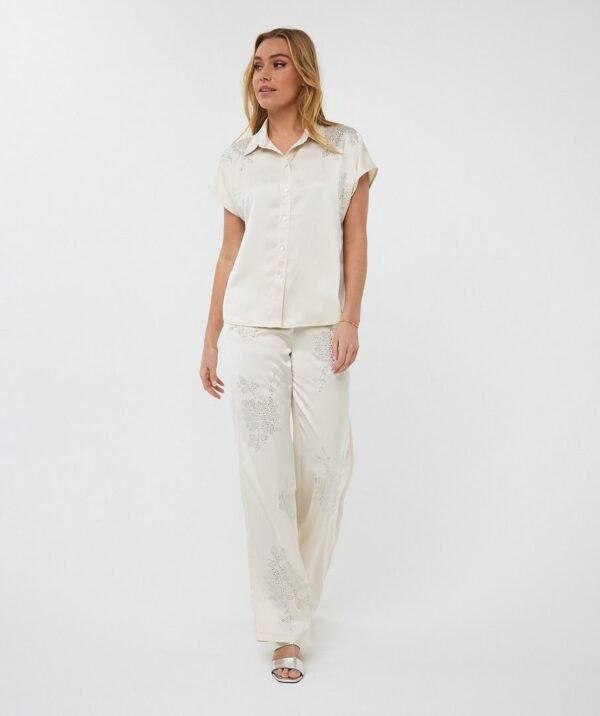 Esqualo Blouse Batwing Sequins HS25.10204 Off White - Afbeelding 2