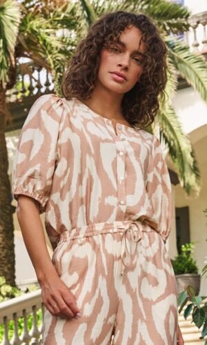 Esqualo Blouse Swing HS25.14201 Print Solar