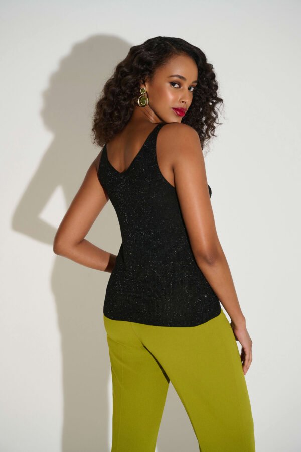 Joseph Ribkoff Top Metallic Knitted Camisole Strass Steentjes 252915F25 Zwart - Afbeelding 4