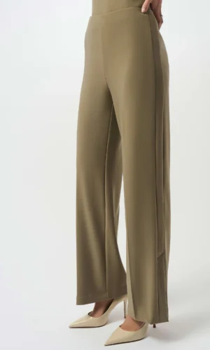 Joseph Ribkoff Broek Silky Knit Wide-Leg Pull-On 253004 Java