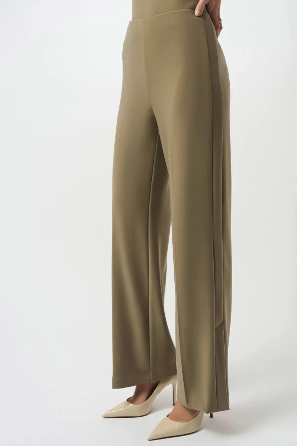 Joseph Ribkoff Broek Silky Knit Wide-Leg Pull-On 253004 Java