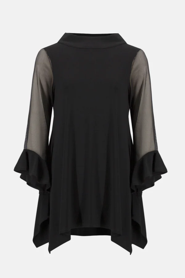 Joseph Ribkoff Tunic Silky Knit Mesh Handkerchief Model 253057 Zwart - Afbeelding 5