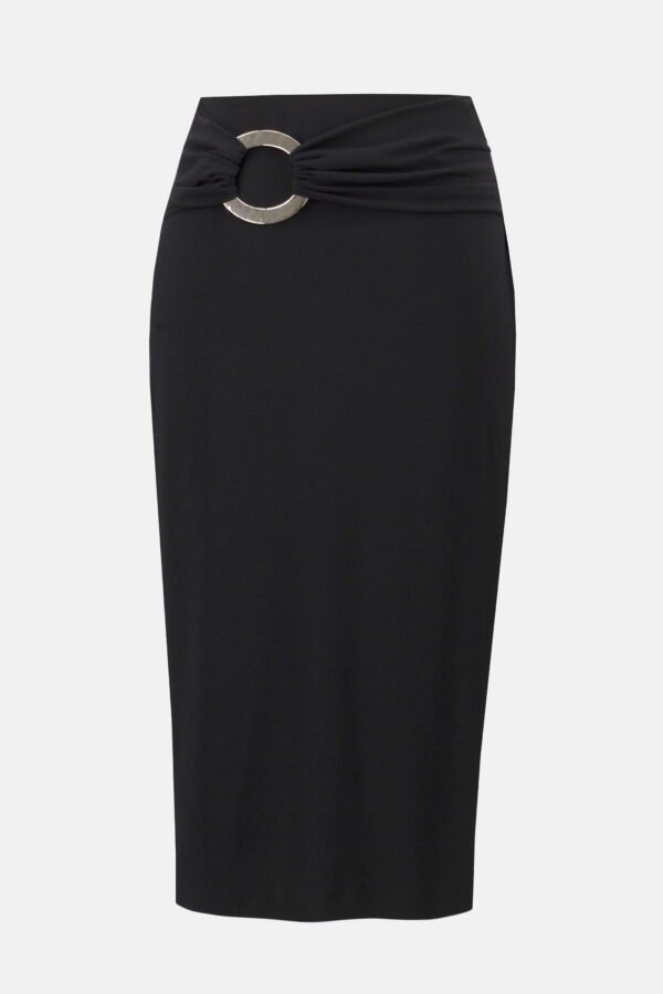 Joseph Ribkoff Moss Crepe Koker Rok Model 253134 Zwart - Afbeelding 6
