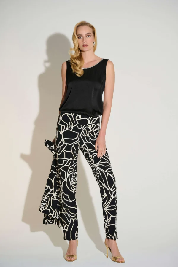 Joseph Ribkoff Recycled Satin Top Strass 253744 Zwart - Afbeelding 2