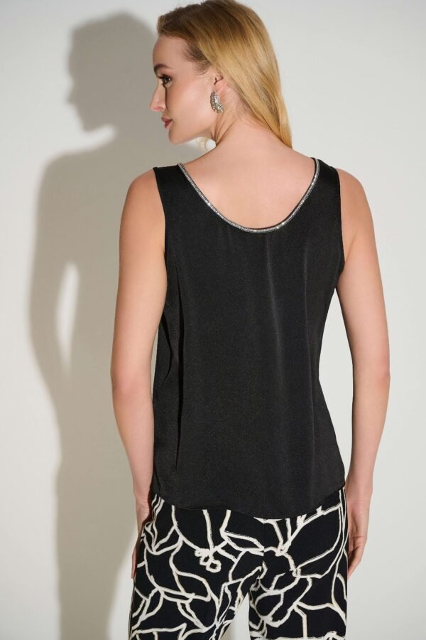 Joseph Ribkoff Recycled Satin Top Strass 253744 Zwart - Afbeelding 4