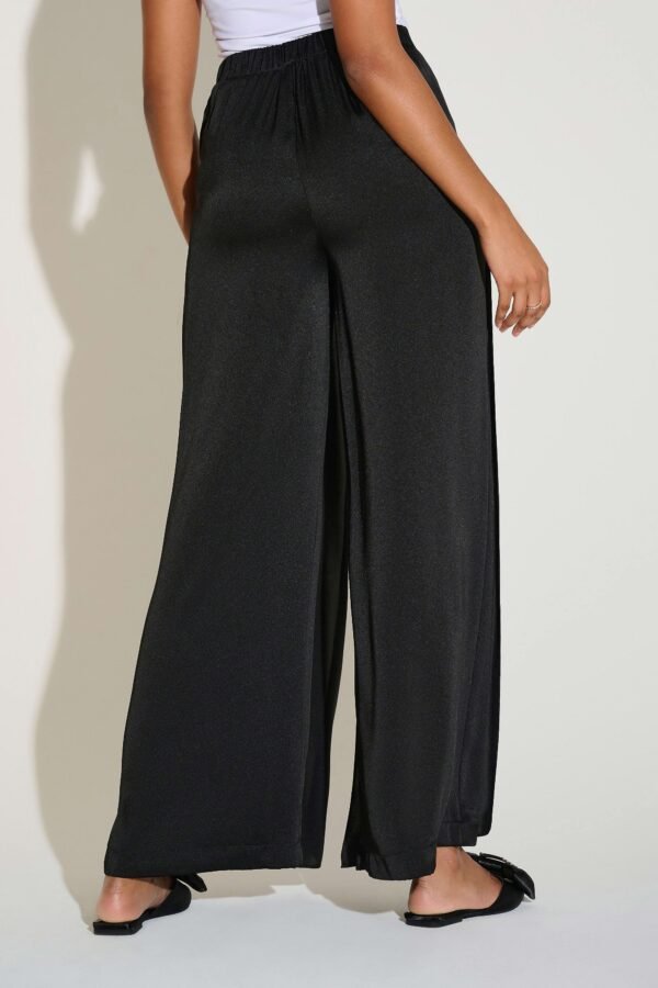 Joseph Ribkoff Satijnen Wide Leg Broek Overlay 253788 Zwart - Afbeelding 5