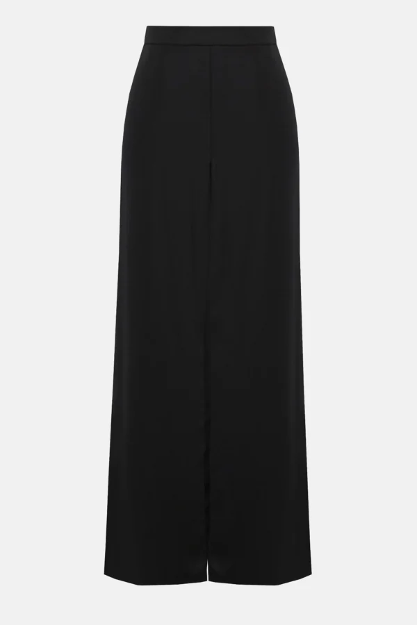 Joseph Ribkoff Satijnen Wide Leg Broek Overlay 253788 Zwart - Afbeelding 6