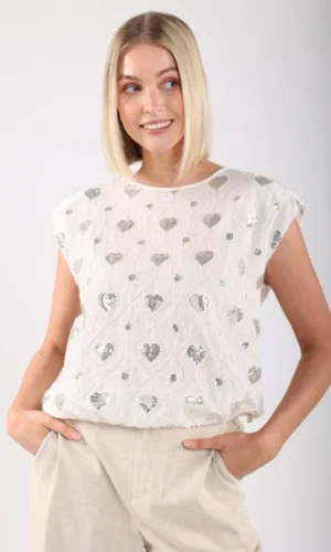 Nukus Top Jasmijn Paillet NKS01009 Offwhite/Gold