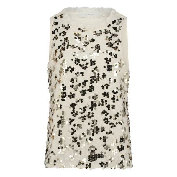 Nukus Top Layla Paillet NKS01060 Off White - Afbeelding 6